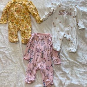 Set Of 3 Carter’s Footsies: Newborn.